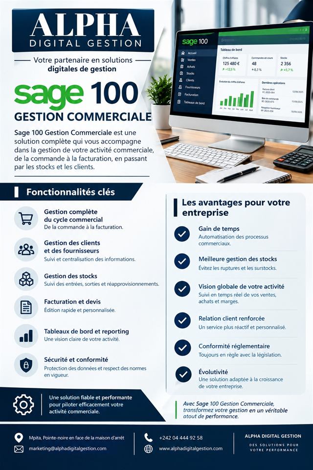 Flyer Sage 100 Gestion commerciale